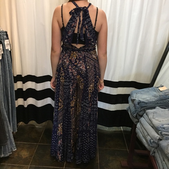 Free People Shangri-la Halter Neck Jumpsuit - Picture 2 of 7